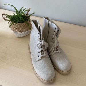 Rawganique organic cotton hemp tan combat boots